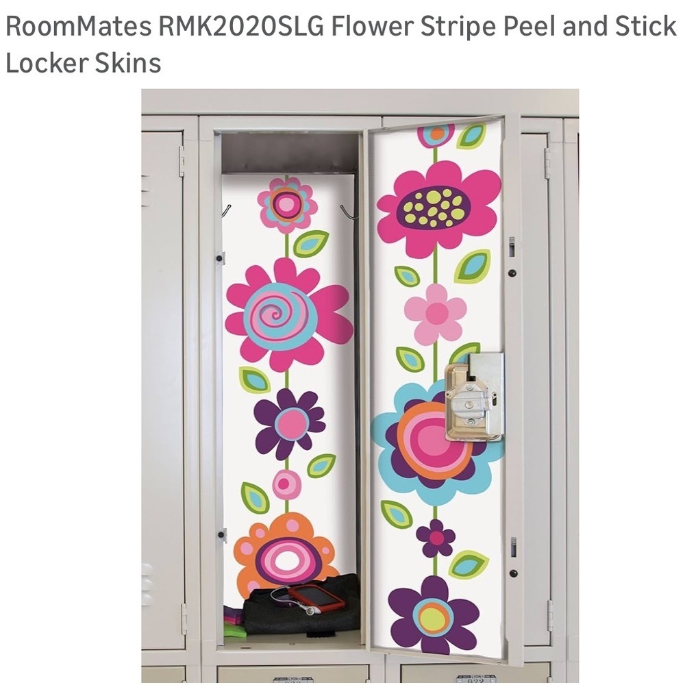 NEW set of 2 RoomMates Peel and Stick Locker Skin Floral Locker “Read details”